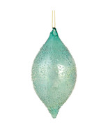New 7&quot; Transparent Blue Textured Glass Finial Christmas Ornament - $33.99