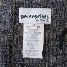 Vintage Perceptions by Irene B. Women's 12 Black/Cream One-Button Blazer Jacket image 3