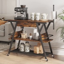 Bestier Coffee Bar Station, Kitchen Island Cart With Storage, Coffee, Rustic - $259.99