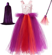 Halloween Costume for Girls Movie Cosplay Dress with Cloak Broom - Size: L - £14.43 GBP