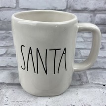 Rae Dunn Santa Christmas Mug White With Black Lettering Magenta - £8.79 GBP