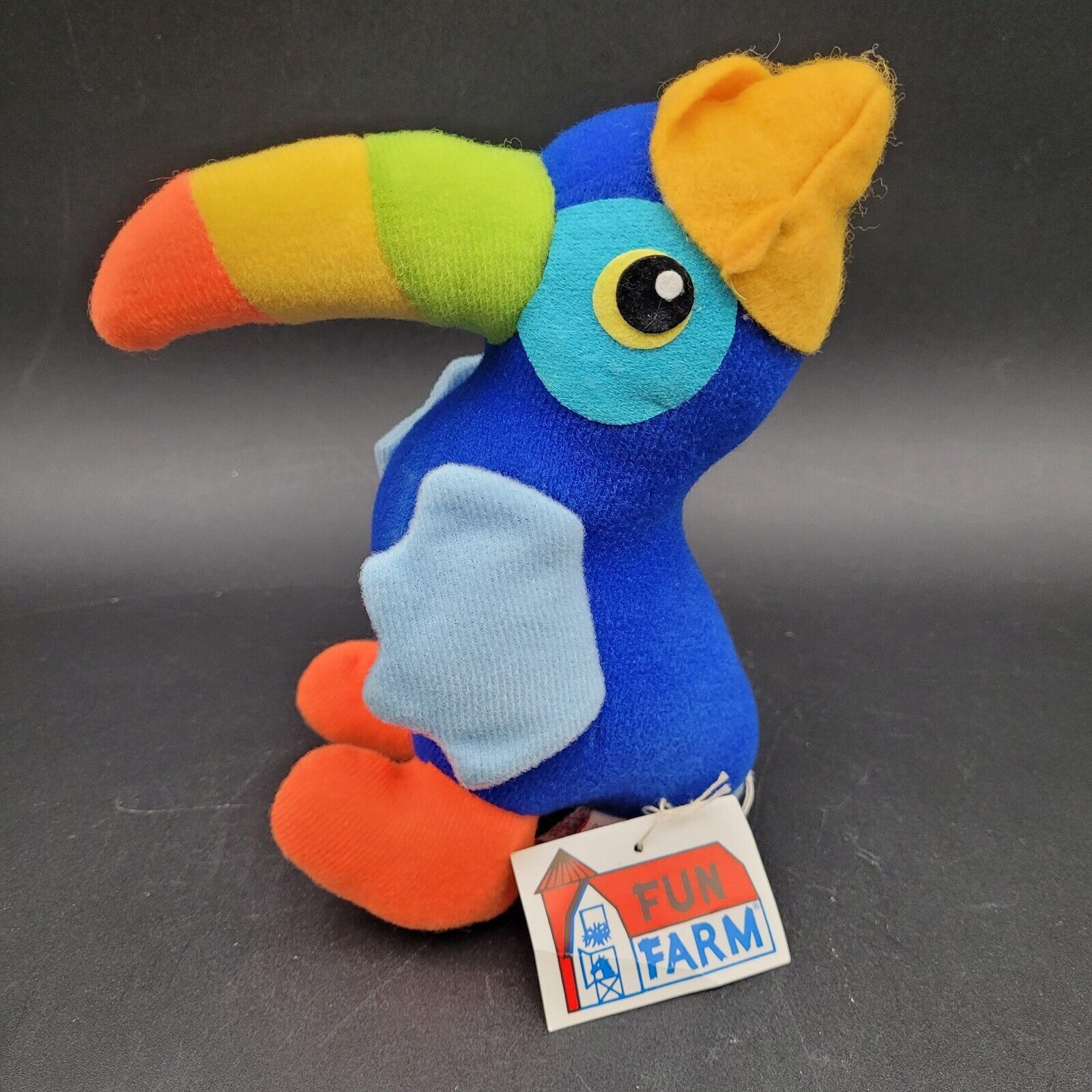 Primary image for New Vintage 1980 Fun Farm Taco Toucan Plush With Tags Cliffs Notes Blue & Yellow