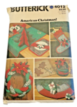 Sewing Pattern Christmas Tree Skirt Stocking Butterick 4012 American Unc... - £9.45 GBP