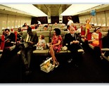 Pan Am Airlines 747 Jet Airliner Interior At Sunset UNP Chrome Postcard H19 - $5.89