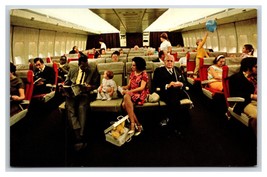 Pan Am Airlines 747 Jet Airliner Interior At Sunset UNP Chrome Postcard H19 - £4.69 GBP