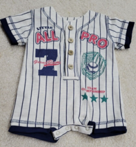Vintage 90s Catton Candy Size 6-9 Months 1 Piece Outfit Baby Boy Basebal... - $24.08
