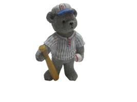 Vintage  BRONSON Collectibles Baseball Player Bear Figurine Pinstripes Cubs - £7.16 GBP