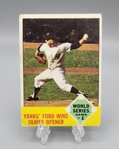 Whitey Ford 1963 Topps #142 World Series Game 1 Baseball Trading Card - £8.22 GBP