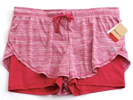 Reebok Red Heather Infusion 2 in 1 Training Running Shorts Women&#39;s NWT - $45.99