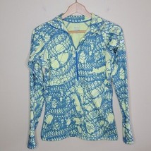 Nike Pro | Pastel Yellow &amp; Blue Abstract Print Half Zip Pullover Top siz... - $21.38