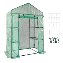 VEVOR Walk-in Green House 4.6x2.4x6.7 ft Steel Frame PE Cover with Shelves - €41,98 EUR