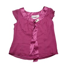 Worthington Shirt Womens 8 Pink Sleeveless Crew Neck Pleated Solid Back Zip Top - £13.97 GBP