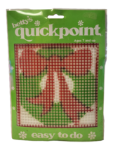 1970&#39;s Betty&#39;s QuickPoint Christmas Wreath Needlepoint Yarn Art NEW OLD STOCK - £8.19 GBP