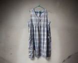 Simply Basic Sleeveless House dress Womens Plus Size 3x Blue Plaid Midi ... - $14.73