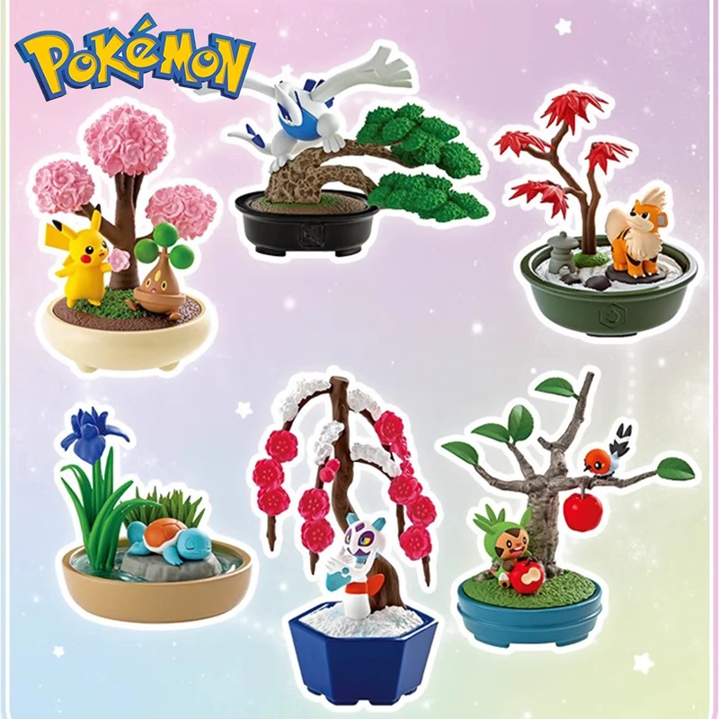 Original Re-ment Pokemon Potted Plant Figure Froslass Chespin Pikachu Squirtle - £19.29 GBP+