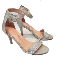 De Blossom Collection Emily Women&#39;s Silver Bling Heels Size 7.5 - £12.55 GBP