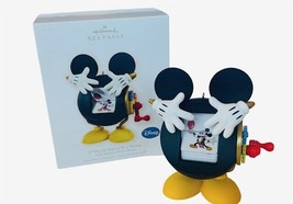 Mickey Mouse Christmas Ornament Hallmark 2009 figurine reel RARE All sta... - £46.70 GBP