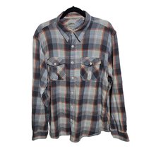 True Grit Large Gray Button Up Shirt Men&#39;s Large Plaid Pockets Long Sleeve - £23.50 GBP