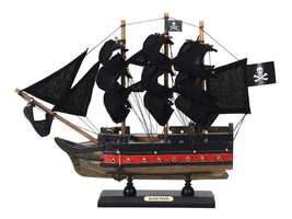 [Pack Of 2] Wooden Black Pearl with Black Sails Limited Model Pirate Ship 12&quot;&quot; - £50.01 GBP