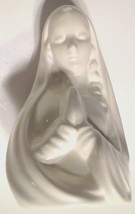 Haeger Virgin Mary Planter Pot Pottery Praying Madonna 9&quot; White Ceramic Vintage - £15.72 GBP
