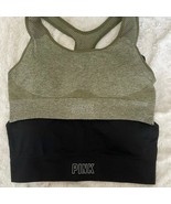 Victoria’s Secret Pink Sports Bras Black Green Size Large (2) - £28.42 GBP