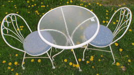 Glass Top Round Table w 2 Chairs - $60.00