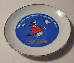 Vintage Peanuts Snoopy tribute Charles M Schulz Around the World plate M... - $24.99