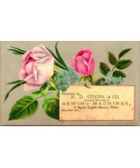 Victorian Trade Card N. D. Stoops &amp; Co. Sewing Machines Philadelphia, PA... - $9.85