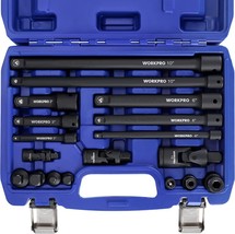 WORKPRO 18PCS Drive Tool Accessory Set 1/4&quot;3/8&#39;&#39;&amp;1/2&#39;&#39;Drive Corrosion-re... - £65.25 GBP