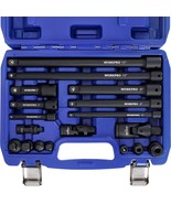 WORKPRO 18PCS Drive Tool Accessory Set 1/4&quot;3/8&#39;&#39;&amp;1/2&#39;&#39;Drive Corrosion-re... - £65.12 GBP