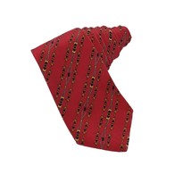 Vintage Warden Brooks Mens Tie Necktie Pure Silk Red Interlocking Horse ... - £15.71 GBP