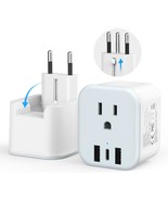 European Travel Plug Adapter International Power Plug Adapter with USB C... - £27.61 GBP