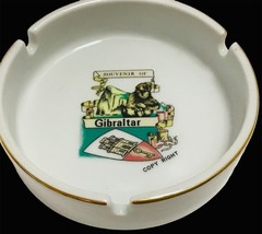 Vintage Ashtray Ceramic Gibraltar 1980s Souvenir Round Trinket Dish Made Korea - £21.57 GBP