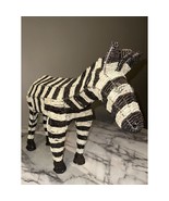 Pottery Barn Kids Handcrafted Zebra Wire Sculpture Handmade Coconut Bead... - $183.05 CAD