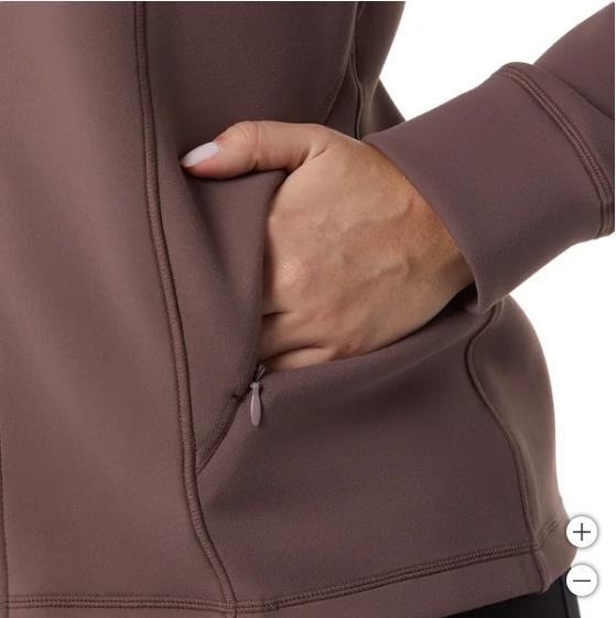 32 Degrees Womens Jacket Brown Full-Zip Pockets Stretch Active Workout Gym Soft Item image 5