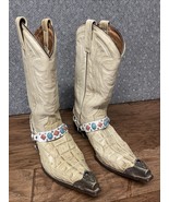 Vintage Rancho Cowboy Boots 27 EE Leather Alligator Caiman Toe Tips 1367 MH - $54.45
