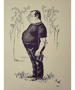 P. Bellocq Equestrian 1970&#39;s Caricature John Tammaro 14&quot; x 17&quot; Art Print... - £15.73 GBP