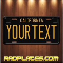 California Black Vintage Custom Vanity Any Your Text Aluminum License Plate Tag - £15.38 GBP