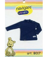 Children&#39;s Long Sleeve Turtleneck Shirt In Interlock Cotton Navigare B017 - $5.77+