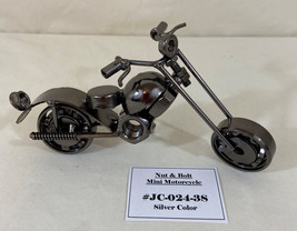 Motorcycle Mini Chopper Replica: Made Of Silver Nuts &amp; Bolts; Rotating Parts Nib - £9.59 GBP