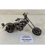 MOTORCYCLE MINI CHOPPER REPLICA: MADE OF SILVER NUTS &amp; BOLTS; ROTATING P... - £9.41 GBP