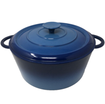 VTG Staub Enameled Cast Iron Dutch Oven #26 5 Qt Made in France Ombre Blue - £121.79 GBP