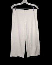Pure Jill Cropped Wide Leg Pima Pull On Pants Size S White Modal Stretch... - $25.64