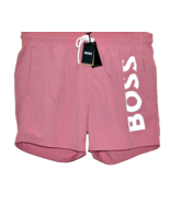 Hugo Boss Pink White Logo Men&#39;s Swim Shorts Beach Athletic Size 2XL - £55.17 GBP