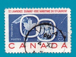 Canada Used Postage Stamp (1957) 5c St. Lawrence Seaway  Scott #387 - $37.09 MXN