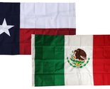 AES 3x5 3&#39;x5&#39; Wholesale Combo Embroidered State Texas &amp; Mexico Mexican N... - $39.99