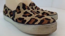 Stuart Weitzman Animal Print Fur Slip on Comfy Athletic Loafers Sz 9 NARROW - $34.65