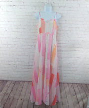 Cato Dress Womens 6 Pink Sleeveless Overlay Slits Lined Flowy Maxi Garde... - $24.95