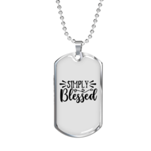 Simply Blessed Christian Necklace Stainless Steel or 18k Gold Dog Tag 24&quot; Chain - £38.16 GBP+