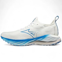 Mizuno men&#39;s wave neo wind running shoes in Undyed White/Peace Blue - £137.52 GBP